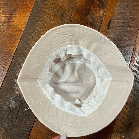 Beige Cotton Bucket Hat Unisex Size 58 Lightweight Summer Sun Hat - Picture 3 of 6